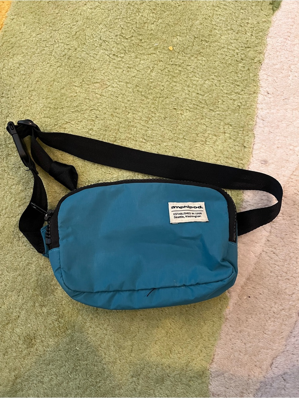Amphipod Teal Crossbody Bag with Adjustable Black Strap